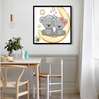 Poster - Cute koala on the moon, 40 x 40 см, Canvas on frame, For Kids