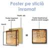 Poster - Papirus egiptean, 45 x 90 см, Poster inramat pe sticla