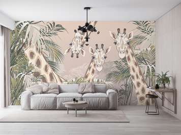 Wall mural - Cute giraffes