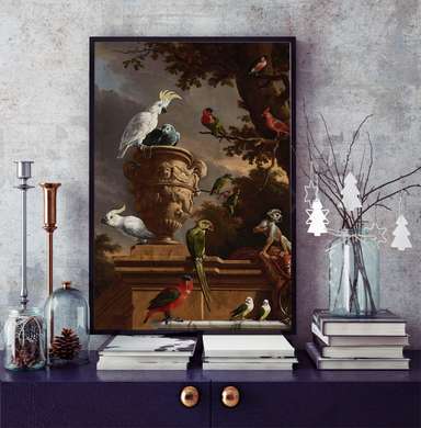 Poster - Parrots, 30 x 45 см, Canvas on frame, Art