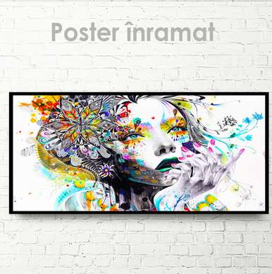 Постер - Абстрактная девушка, 60 x 30 см, Холст на подрамнике