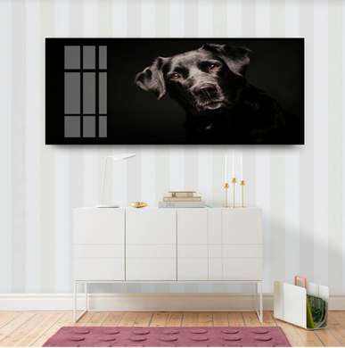 Постер, Собака- друг, 60 x 30 см, Холст на подрамнике, Животные