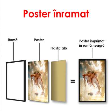 Poster - Zbor miraculos pe cer, 60 x 90 см, Poster înrămat