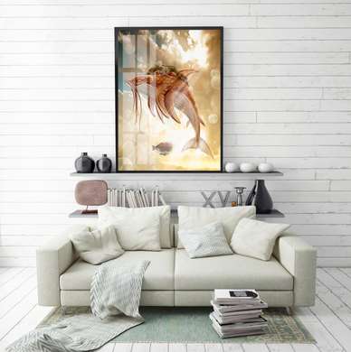 Poster - Flying miracle in the sky, 60 x 90 см, Framed poster, Fantasy