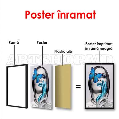 Poster - Glamour albastru, 60 x 90 см, Poster înrămat, Glamour