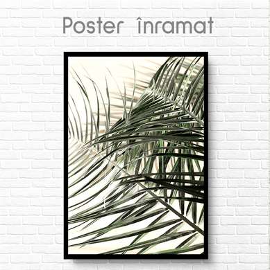 Poster - Palm leaves, 60 x 90 см, Framed poster on glass, Botanical