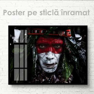 Poster - Piercing gaze, 90 x 60 см, Framed poster on glass