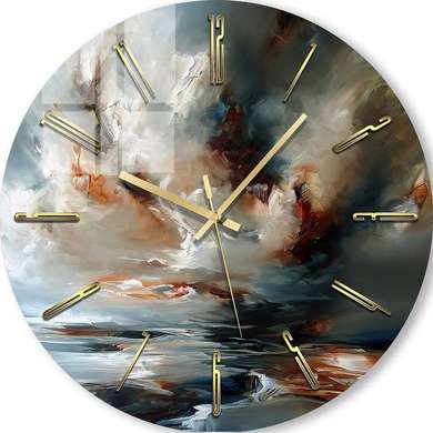 Glass clock - Cloudy Sky, 40cm