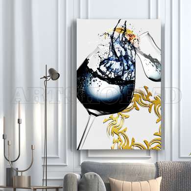 Poster - Abstract glass, 60 x 90 см, Framed poster on glass, Food and Drinks