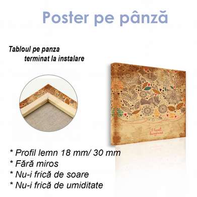Poster - Papirus egiptean, 45 x 90 см, Poster inramat pe sticla