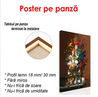Постер - Натюрморт из разноцветных весенних цветов, 60 x 90 см, Постер в раме, Натюрморт
