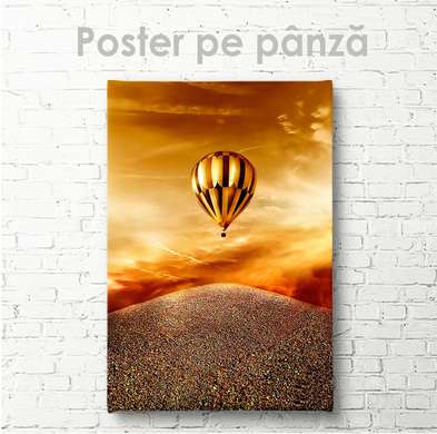 Poster, Золотой воздушный шар, 60 x 90 см, Постер на Стекле в раме, Природа