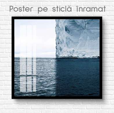 Poster - Glacier, 100 x 100 см, Framed poster on glass