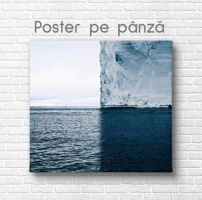 Poster - Glacier, 100 x 100 см, Framed poster on glass