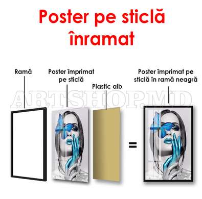 Poster - Glamour albastru, 60 x 90 см, Poster înrămat, Glamour