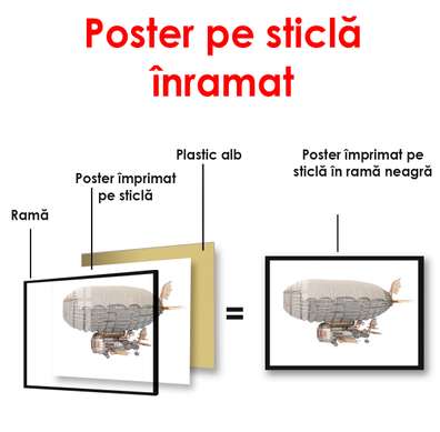 Poster - Dirigible Model, 90 x 60 см, Framed poster, Minimalism