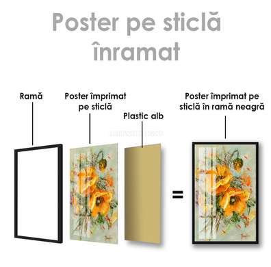 Poster - Summer flowers in yellow color, 30 x 45 см, Canvas on frame, Flowers