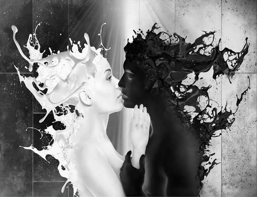 Wall Mural - Black and white attract