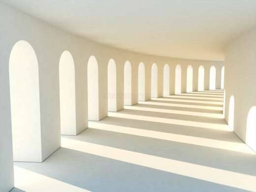 3D Wallpaper - Enlightened white corridor