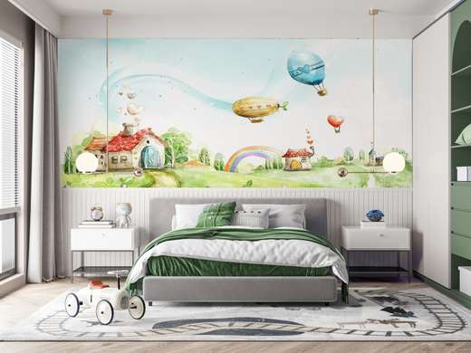 Wall mural for the nursery - Village in the forest