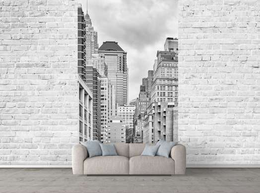 Wall Mural - Black and white photo of the city