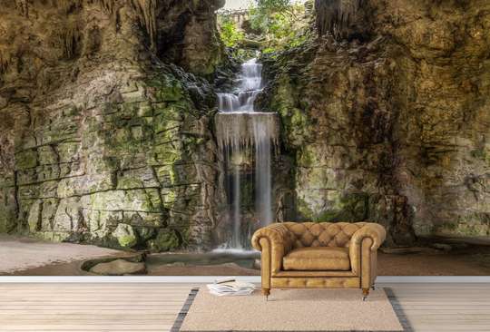 Фотообои - Красивый зеленый водопад