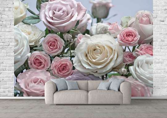 Wall Mural - Bouquet of roses against the sky