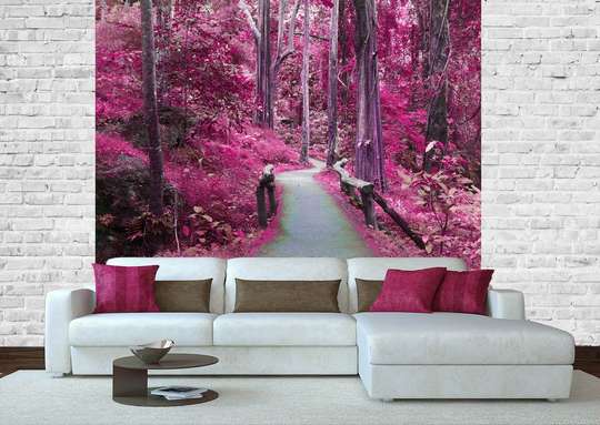 Фотообои - Розовый лес