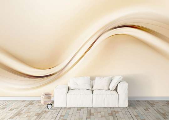 Wall Mural - Delicate beige abstraction with golden lights