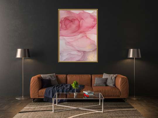 Картина в Раме - Розовый флюид арт, 50 x 75 см