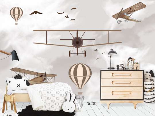 Nursery Wall Mural - Planes and balloons