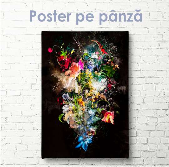 Постер - "Букет XXIV Картина Тейса Альберса", 30 x 60 см, Холст на подрамнике