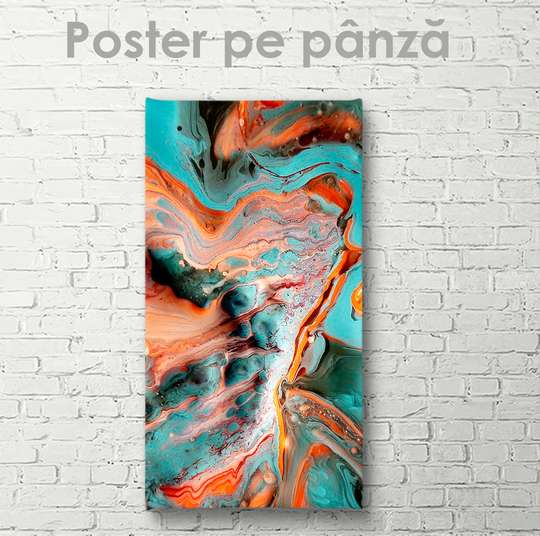Poster - Abstraction on the water, 30 x 90 см, Canvas on frame, Abstract