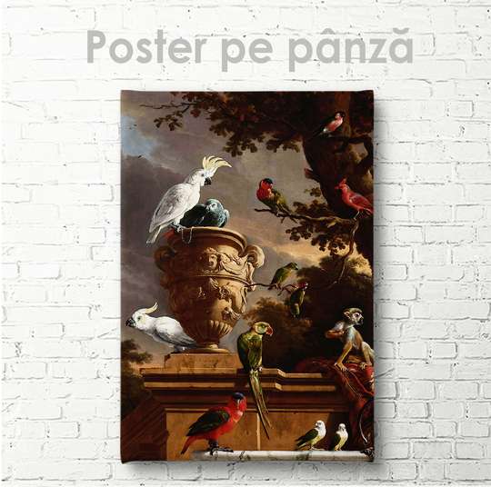 Постер - Попугаи, 30 x 45 см, Холст на подрамнике