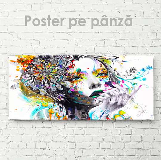 Poster, Fată abstractă, 60 x 30 см, Panza pe cadru