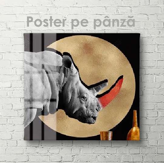 Постер, Носорог, 40 x 40 см, Холст на подрамнике