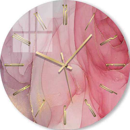 Glass clock - Violet pink paint, 30cm