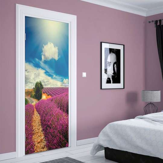 3D door sticker, Lavender field, 60 x 90cm