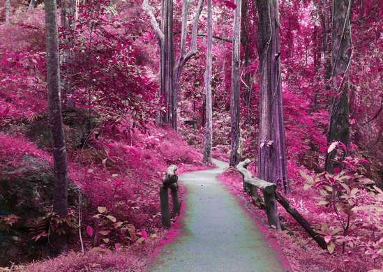 Фотообои - Розовый лес
