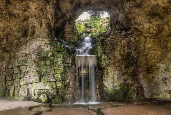 Фотообои - Красивый зеленый водопад