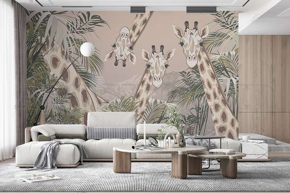 Wall mural - Cute giraffes