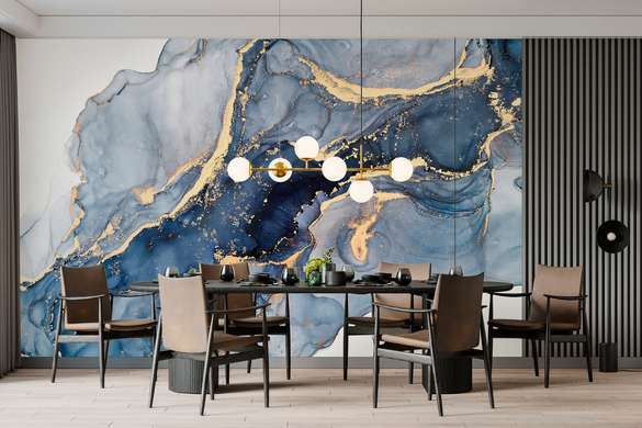 Wall Mural - Blue gold abstraction