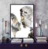 Poster - Portretul unui cuplu în stil abstract, 60 x 90 см, Poster inramat pe sticla