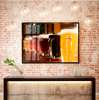 Poster - Glasses with beer on the table, 90 x 60 см, Framed poster, Food and Drinks