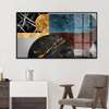 Poster - Geometric elements with marble, 90 x 45 см, Framed poster on glass, Abstract