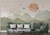 Wall mural - Sunset over the mountains in boho style