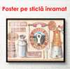 Poster - Beautiful still life on a pink background, 90 x 60 см, Framed poster, Provence