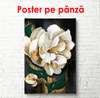 Poster - Floare albă pictată, 30 x 60 см, Panza pe cadru