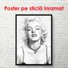 Poster - Portretul alb-negru al lui Marilyn Monroe, 60 x 90 см, Poster înrămat, Persoane Celebre