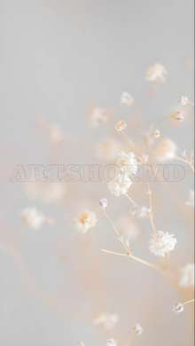 Poster - Delicate beige flowers, 30 x 60 см, Framed poster, Botanical